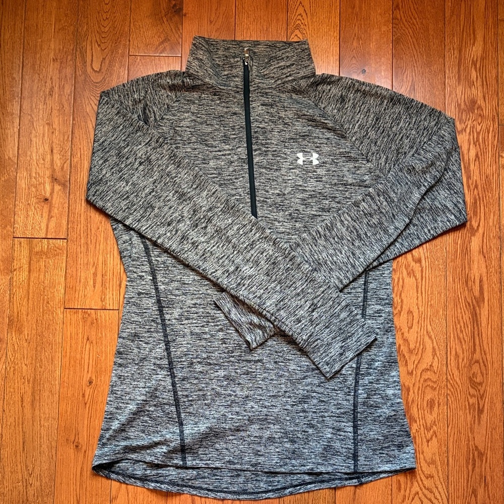 Under Armour Gray/Black Marled Half-Zip Pullover